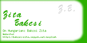 zita bakcsi business card